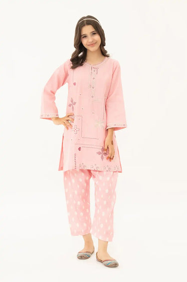 2 Piece - Embroidered Texture Suit