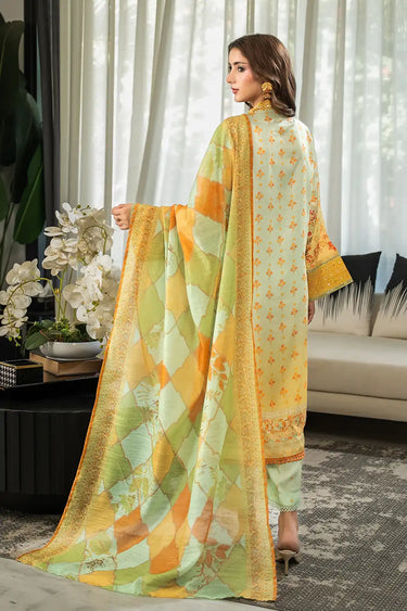 3 Piece - Embroidered Shamooz Silk Suit