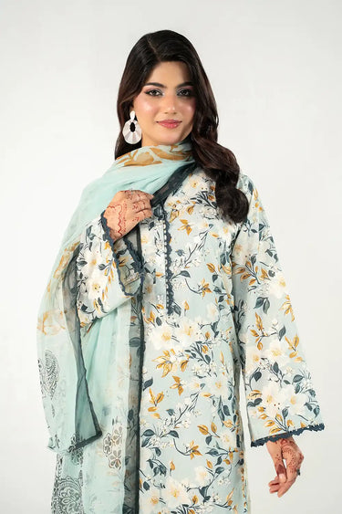 3 Piece - Printed Schiffli Suit