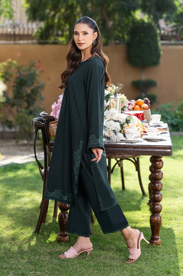 2 Piece - Embroidered Linen Suit