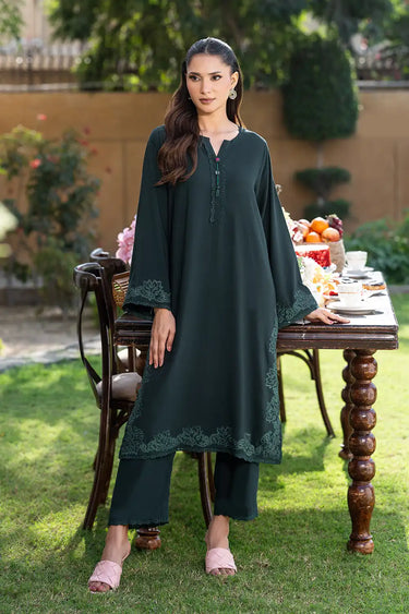 2 Piece - Embroidered Linen Suit