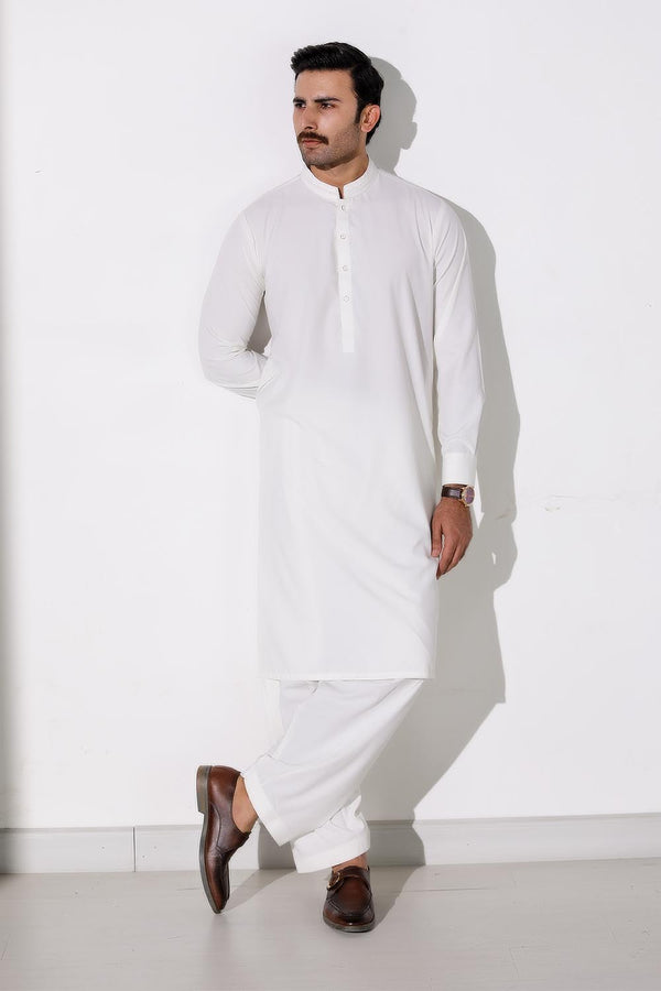 Off White True Tone Casual Shalwar Kameez For Men - Prime Point Store