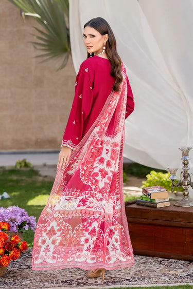 3 Piece - Dyed Embroidered Cambric Suit