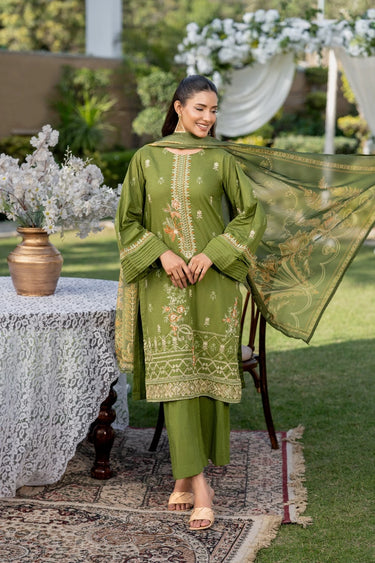 3 Piece - Embroidered Cambric Suit
