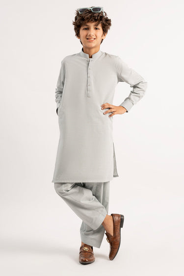 Grey Wash & Wear Shalwar Kameez For Boy