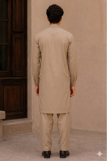 Men's Cotton Kameez Shalwar – BEIGE