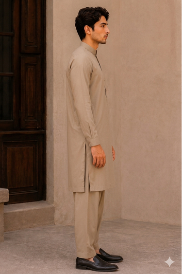 Men's Cotton Kameez Shalwar – BEIGE