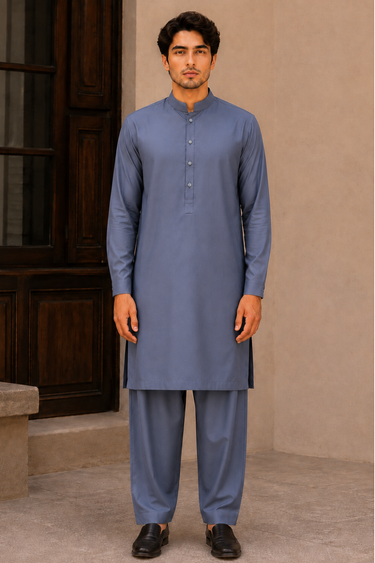 Men's Cotton Kameez Shalwar – BLUE