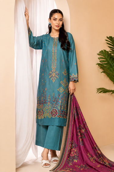 3 PIECE - EMBROIDERED CAMBRIC SUIT