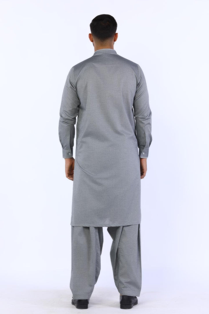 Ash Grey Blended Casual Shalwar Kameez For Men - Prime Point Store