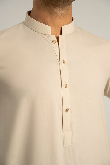 Fawn Blended Kameez Shalwar