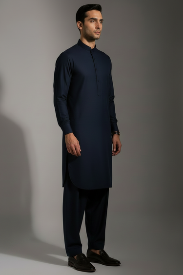 Men's Cotton Kameez Shalwar – DARK BLUE