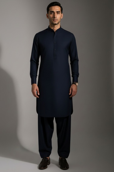 Men's Cotton Kameez Shalwar – DARK BLUE