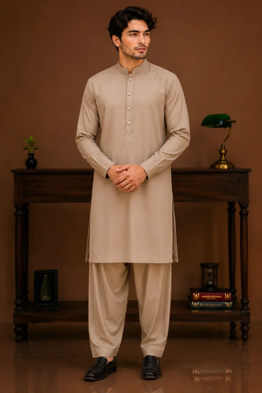 Men's Cotton Kameez Shalwar – BEIGE