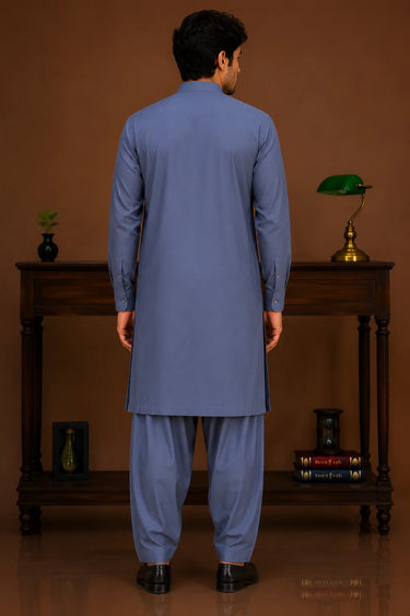 Men's Cotton Kameez Shalwar – BLUE