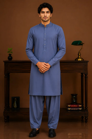 Men's Cotton Kameez Shalwar – BLUE