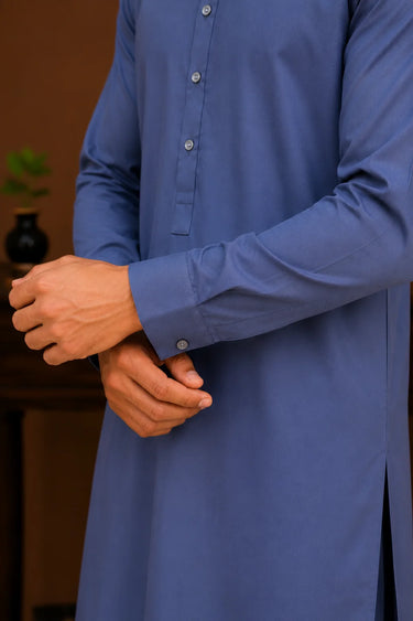 Men's Cotton Kameez Shalwar – BLUE