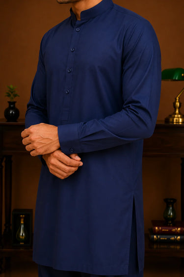 Men's Cotton Kameez Shalwar – NAVY BLUE