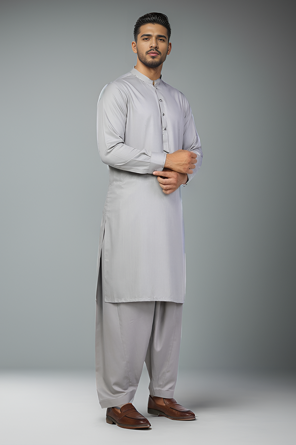 Muave Blended Casual Shalwar Kameez For Men