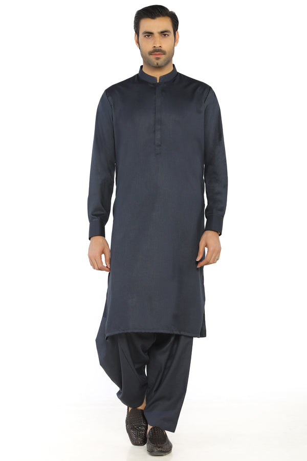 Dark Grey Fashion Wash & Wear Shalwar Kameez For Men