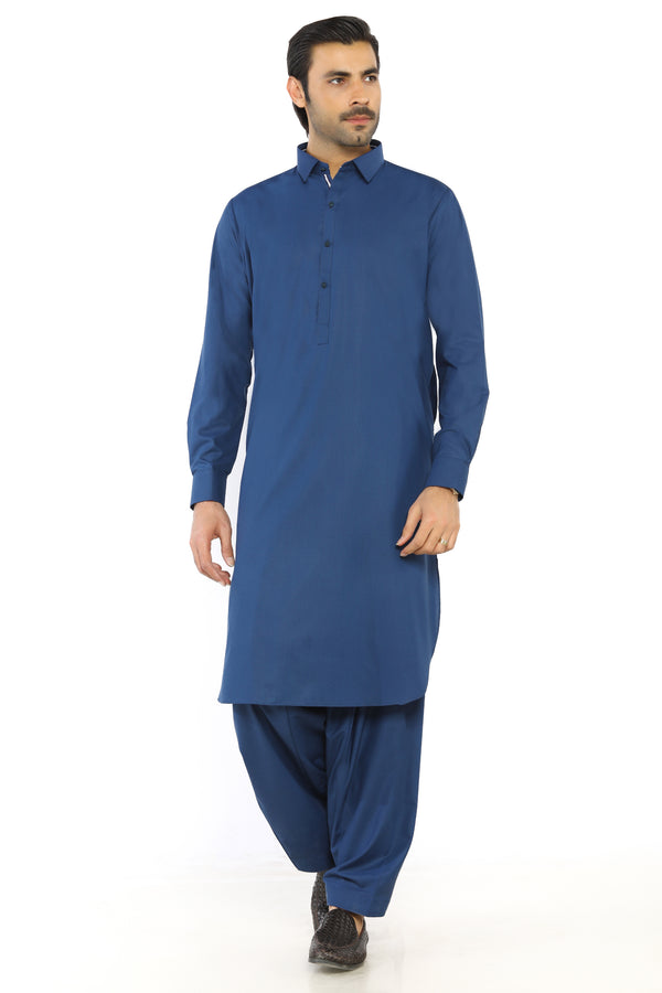 Blue Fashion Wash & Wear Shalwar Kameez For Men