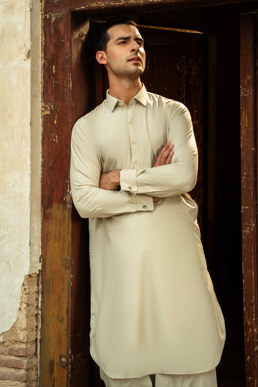 Fawn Blended Kameez Shalwar