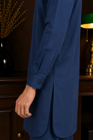 Navy Blue Blended Kameez Shalwar