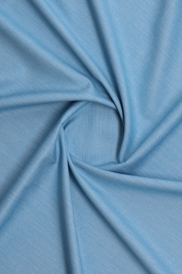 Blue Cotton Mix Unstitched Suit For Men
