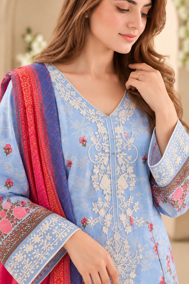 3-PIECE PRINTED CAMBRIC SUIT