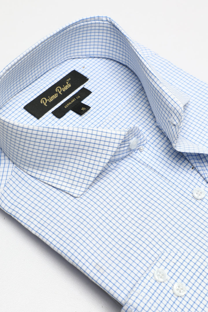 Blue Check Formal Shirt For Men - Prime Point Store