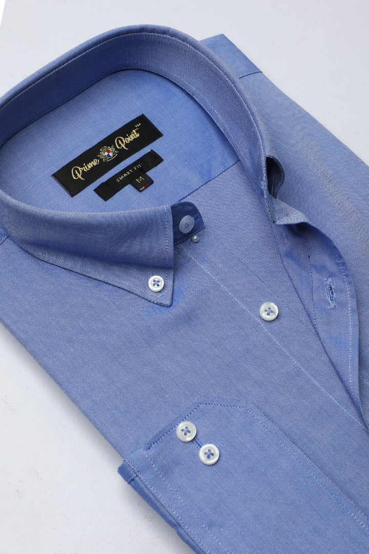 Blue Textured Casual Shirt For Men - Prime Point Store