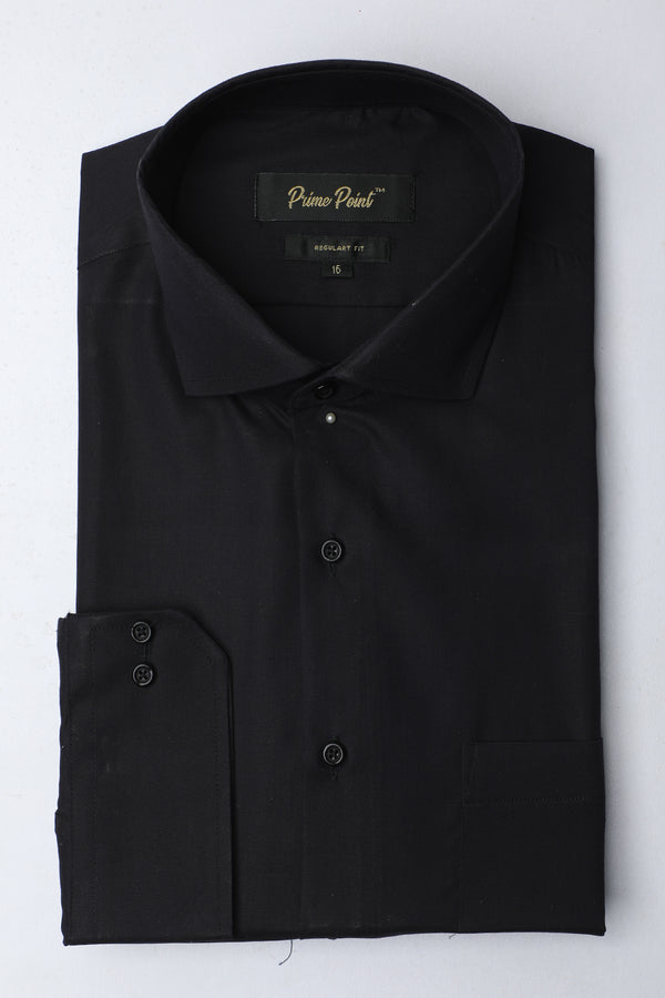 Black Plain Formal Shirt For Men - Prime Point Store