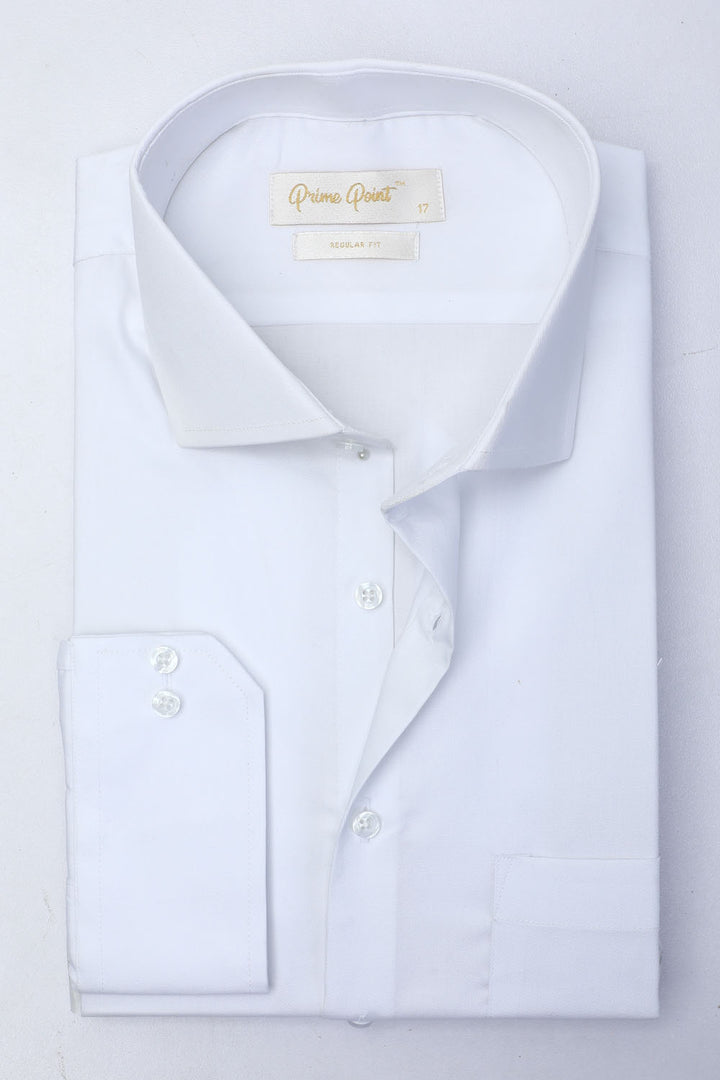 White Plain Formal Shirt For Men - Prime Point Store