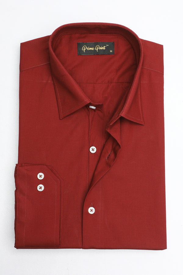 Red Plain Formal Shirt For Men - Prime Point Store