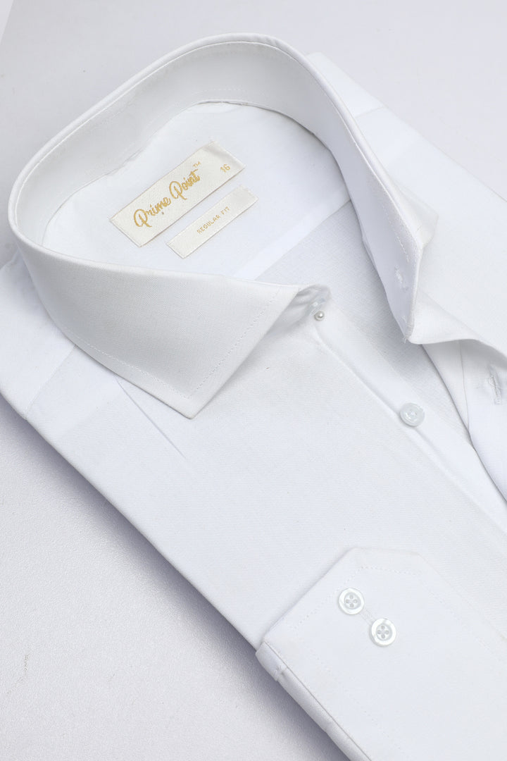 White Plain Formal Shirt For Men - Prime Point Store