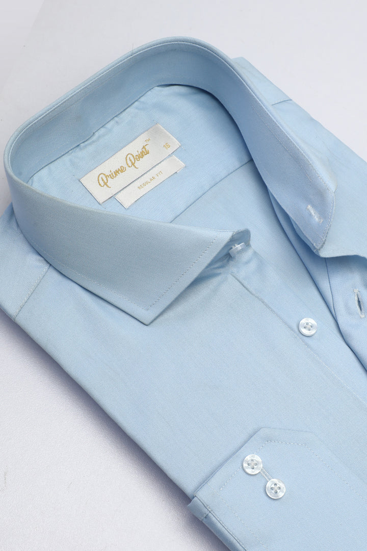 Aqua Blue Plain Formal Shirt For Men - Prime Point Store