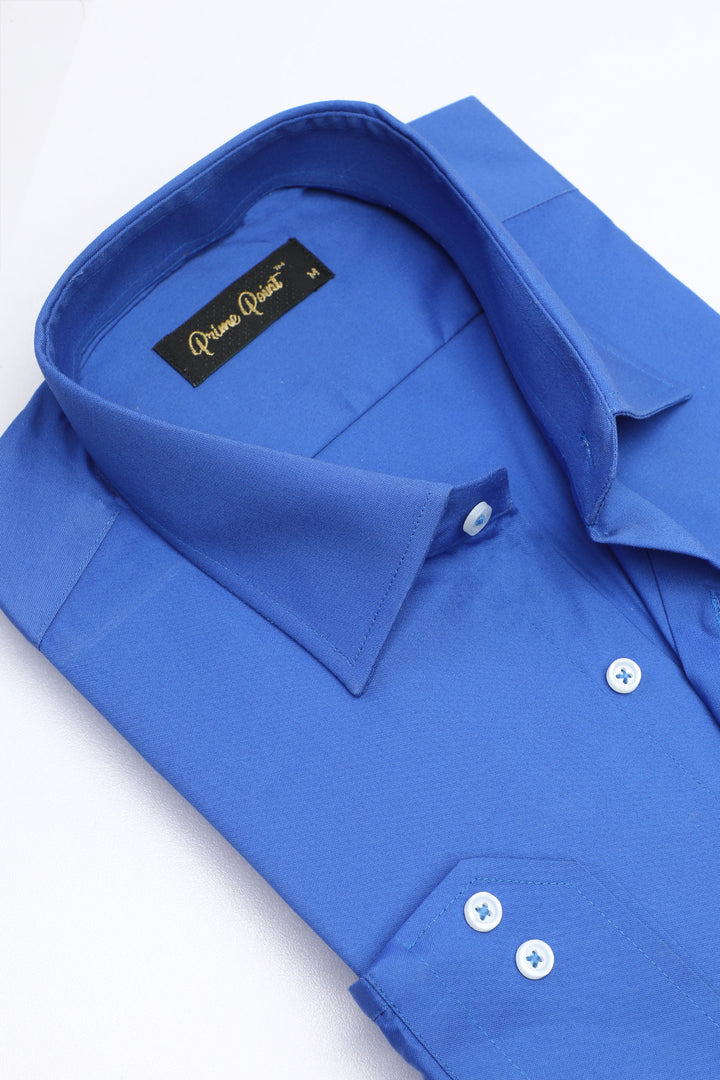 Blue Plain Milano Formal Shirt For Men - Prime Point Store