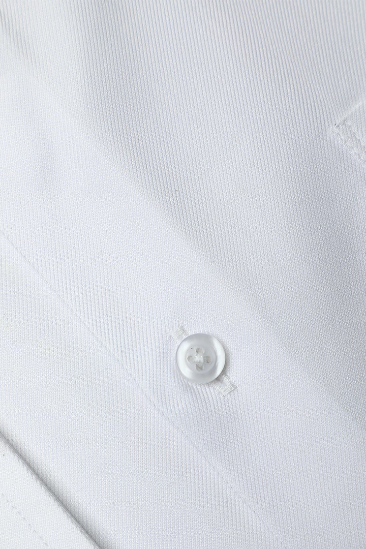 White Textured Formal Shirt For Men - Prime Point Store
