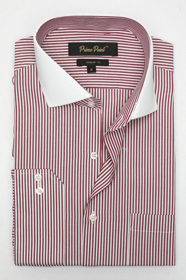 Red Stripe Formal Shirt For Men - Prime Point Store
