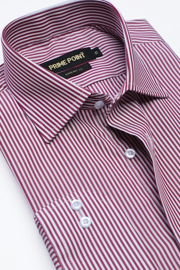 Red Stripe Formal Shirt For Men