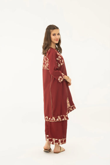 2 Piece - Embroidered Jacquard Suit