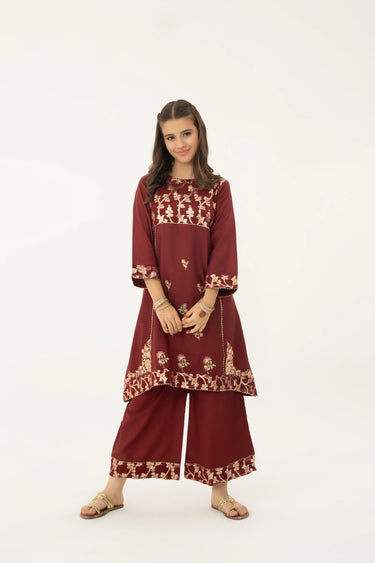 2 Piece - Embroidered Jacquard Suit