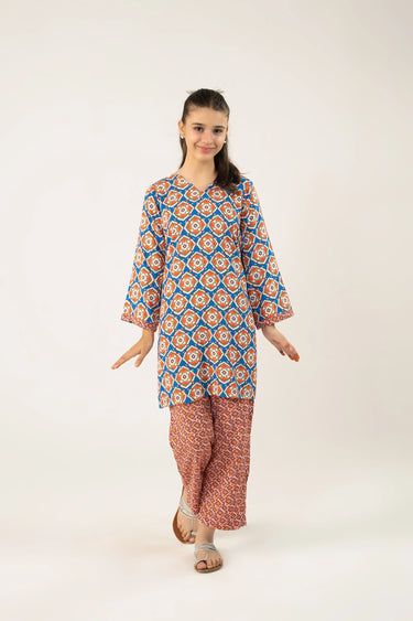 2 Piece - Printed Cambric Suit