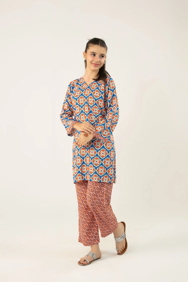 2 Piece - Printed Cambric Suit