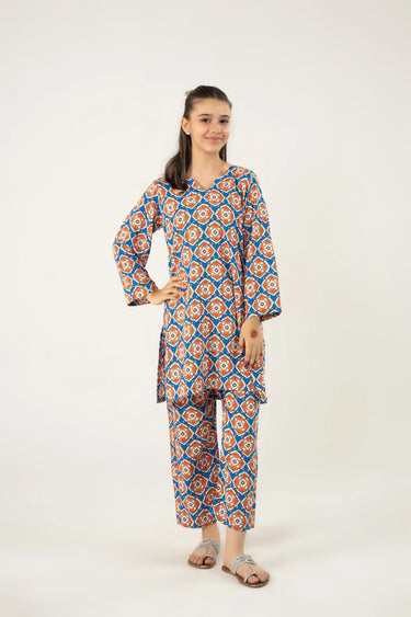 2 Piece - Printed Cambric Suit