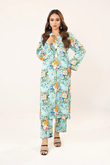2 Piece - Printed Linen Suit