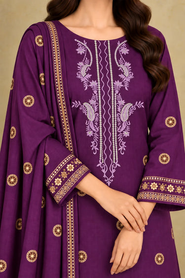 3 PIECE - EMBROIDERED JACQUARD SUIT