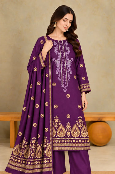 3 PIECE - EMBROIDERED JACQUARD SUIT