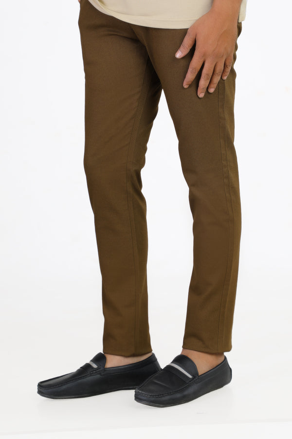 Camel Cotton Chino Trouser For Men