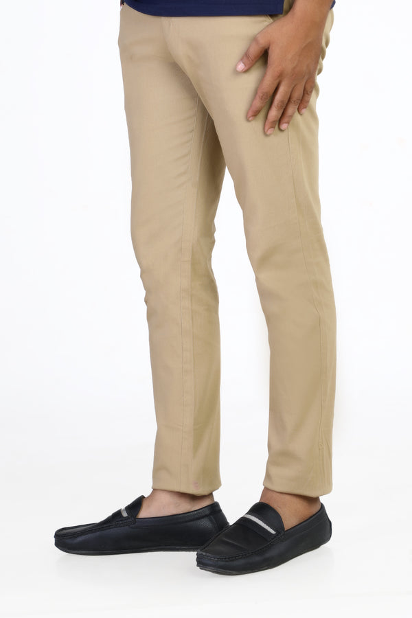 Khakhi Cotton Chino Trouser For Men